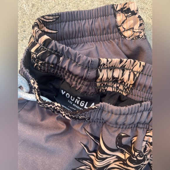 Men's YoungLA Swim Shorts Multicolor Pineapple L String Pocket Mesh Surf Beach - Picture 13 of 13